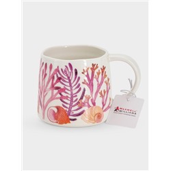 Кружка, 380 мл, фарфор P, белая/розовая, Морская жизнь, Ocean Life