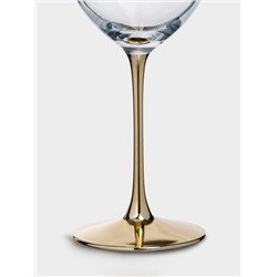 Бокал для красного вина, 540 мл, 2 шт, стекло, золотистая ножка, Ravello