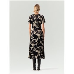Платье миди из 100% вискозы с принтом, PL1660/agoria