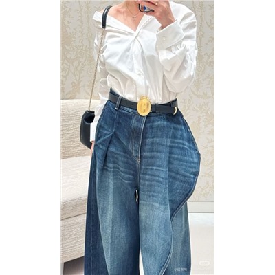 Новинка 2026  Крутые и стильные женские джинсы  нестандартной формы с ремнем ДИО*Р