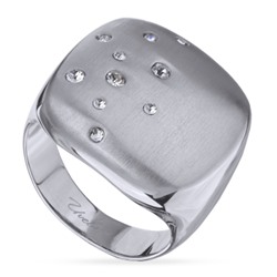 Кольцо Геометрия (кристаллы SW белые; покрытие сатиновый родий), Есть комплект