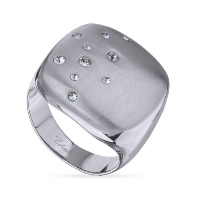 Кольцо Геометрия (кристаллы SW белые; покрытие сатиновый родий), Есть комплект