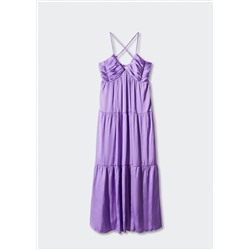 Vestido satinado fruncido
