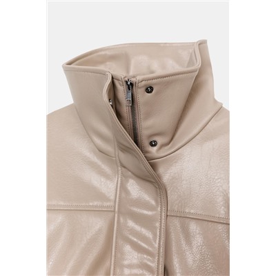 LEATHER EFFECT JACKET WITH PLEATS