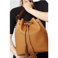 Bolso saco de piel Jila Camel