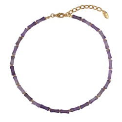 Колье Селена (аметист 12мм; покрытие золото) 40-45см, Есть комплект