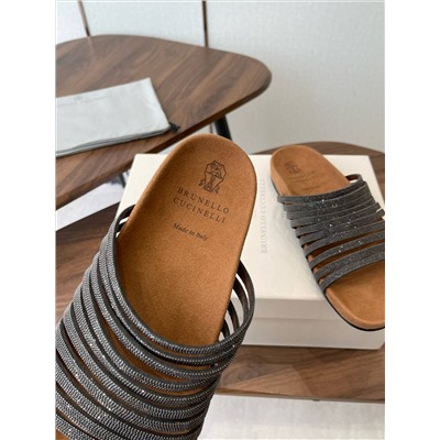 Стильные женские шлепки с цепочками БРУНЕЛЛ*О КУЦИНЕЛЛ*И