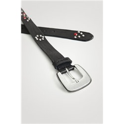 Cinturón piel tachuelas