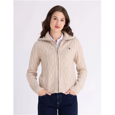 FULL ZIP CABLE SWEATER