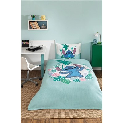 Özdilek Özdilek Stitch Summer Tek Kişilik Disney Lisanslı Lastikli Çarşaf Çocuk Nevresim Takımı