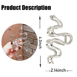 1Pcs Snake Hair Claw Clips Metal Silver Hair Clip Elegant Snake Design Large Claw Clip for Thick Hair Fashion Hair Barrettes Hair Crab Hairpin French Hair Accessories Ornament for Women