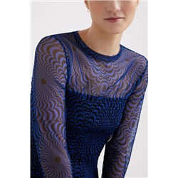 Camiseta fruncida tul psicodelia