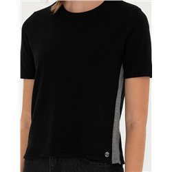 Siyah Slim Fit Bisiklet Yaka Tişört