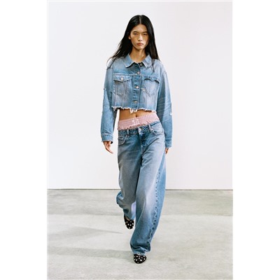 MID-WAIST STRAIGHT JEANS WITH SPARKLES