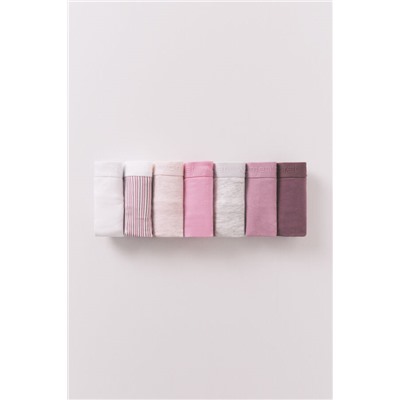 Pack 7 tangas algodón estampado rosa