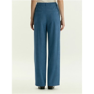 Вельветовые брюки прямого кроя на резинке, D461/brass