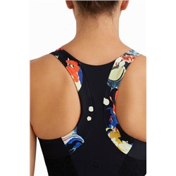 Top slim tirantes flores