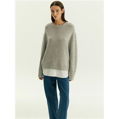 Джемпер из вискозного трикотажа с добавлением шерсти, B3234/hermetis