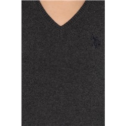 Kadın Antrasit Basic V - Yaka Kazak