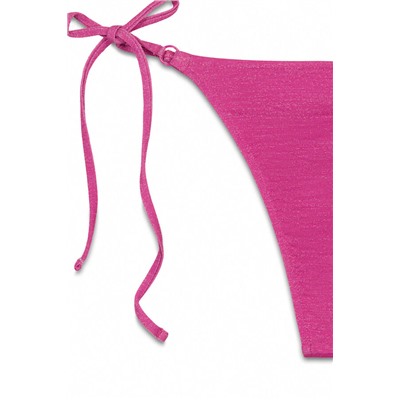 Braga bikini tanga tira rosa brillo