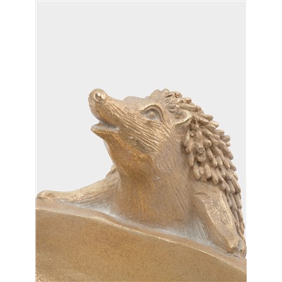 Конфетница, 20х18 см, полирезин, золотистая, Еж с тыквой, Light pumpkin