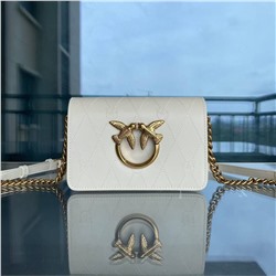 сумка PINKO, классическая сумка через плечо через плечо с двойной птицей и ромбом, регулируемая цепочка, размер: 19*14*5