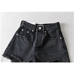 Потертые потертые джинсовые шорты с необработанными краями в американском ретро-стиле