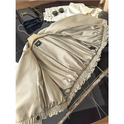 Женский короткий тренч/куртка свободного кроя из саржевой ткани ЗАР*А