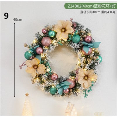 Венок с подсветкой. Украшение на дверь