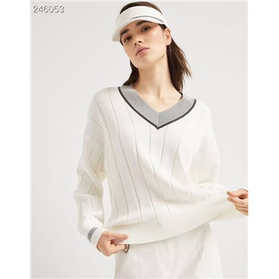 Вязанный пуловер с декоративными элементами в виде цепочек  Brunell*o Cucinell*i