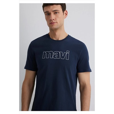 Mavi Logo Baskılı Lacivert Tişört Slim Fit / Dar Kesim 065781-28417
