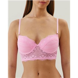 Sujetador bustier push-up de encaje
