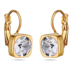 Серьги Теннис (кристаллы SW белые 8мм; покрытие золото), Есть комплект