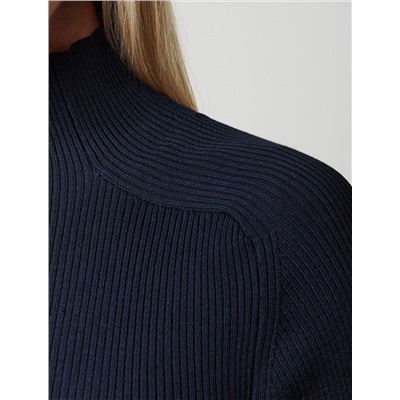 Водолазка тонкой вязки в рубчик из хлопка с нейлоном