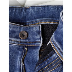 Джинсы mom-fit на флисе