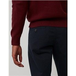 Pantalón de Sarga Regular Fit, Hombre, Azul Oscuro