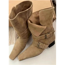 Короткие сапожки из натуральной замши