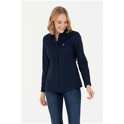 Kadın Lacivert Uzun Kollu Basic Gömlek