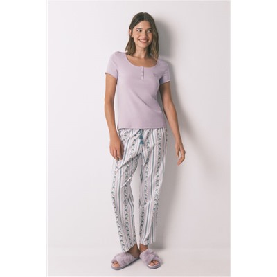Camiseta manga corta algodón lila