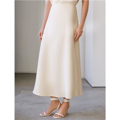 Юбка миди с разрезом скроенная по косой из плотного лиоцелла