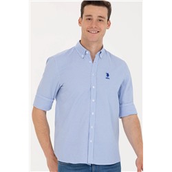 Erkek Mavi Uzun Kollu Gömlek