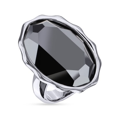 Кольцо Сияние (кристаллы SW гематит; покрытие родий), Есть комплект