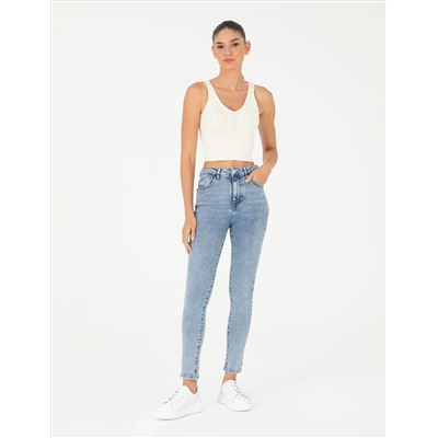 Açık Mavi Skinny Fit Jean Pantolon