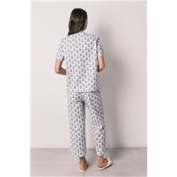 Pijama camisero Capri algodón estampado