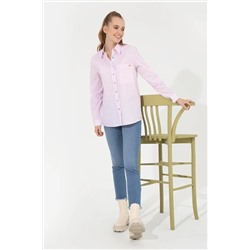 Kadın Manolya Uzun Kollu Gömlek