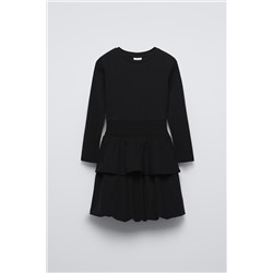 RIBBED BALLOON DRESS