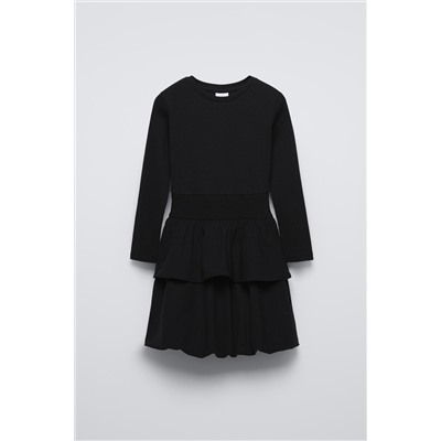 RIBBED BALLOON DRESS