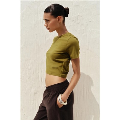 CROPPED SHORT SLEEVE T-SHIRT