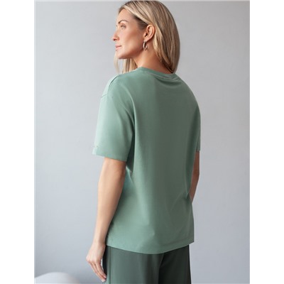 Футболка с принтом свободная эластичная из премиального хлопка