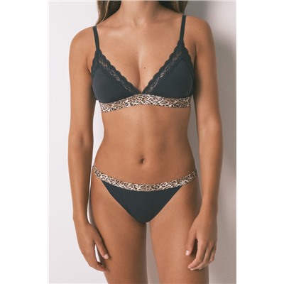 Braga brasileña animal print negro